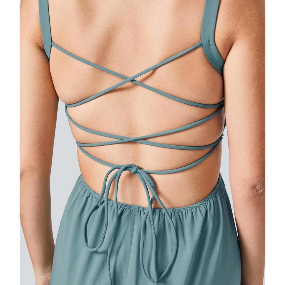 NWT Halara Breezeful™ Lace Up Pocket Quick Dry Casual Jumpsuit Size Small - Picture 4 of 11